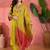 floral yoke design mirror work straight kurta with trousers & dupatta