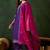 purple floral embroidered thread work straight kurta with trouser and dupatta