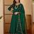 women ethnic motifs embroidered anarkali kurta with trouser & dupatta