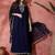 floral yoke design pleated sequinned a-line kurta with trouser & dupatta