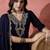 floral yoke design pleated sequinned a-line kurta with trouser & dupatta