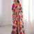 Multi white clr rajwadi bandhej print saree with solid blouse 