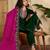 embroidered sequence kurta & trousers with dupatta set