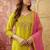 embroidered sweetheart neck kurta & palazzos with dupatta