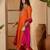 floral yoke design round neck sequinned straight kurta & palazzos with dupatta