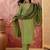 embroidered v-neck kurta & palazzos kurta sets