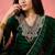 floral yoke design v-neck sequinned straight kurta with trouser and dupatta