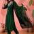 floral yoke design v-neck sequinned straight kurta with trouser and dupatta