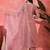 zari sequence embroidered straight kurta & trousers with dupatta