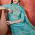 floral embroidered round neck zari sequinned kurta with trousers and dupatta