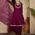 floral yoke design thread work panelled anarkali kurta with patiala & dupatta