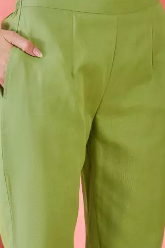 women ethnic embroidered straight kurta & trousers with dupatta