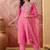 embroidered  round neck kurta & trousers kurta sets