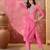 embroidered  round neck kurta & trousers kurta sets