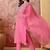 embroidered  round neck kurta & trousers kurta sets