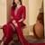 women floral embroidered regular sequinned kurta with palazzos & with dupatta