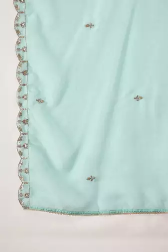 women ethnic motifs embroidered regular sequinned kurta with sharara & with dupatta