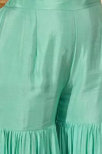 sequence embroidered kurta with sharara & dupatta