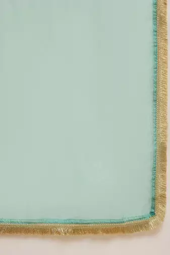 sequinned embroidered square neck kurta & palazzos with dupatta