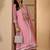 Yoke design poly crepe v-neck kurta & trousers with dupatta