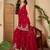 floral embroidered thread work straight kurta with sharara & dupatta