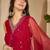 floral embroidered thread work straight kurta with sharara & dupatta