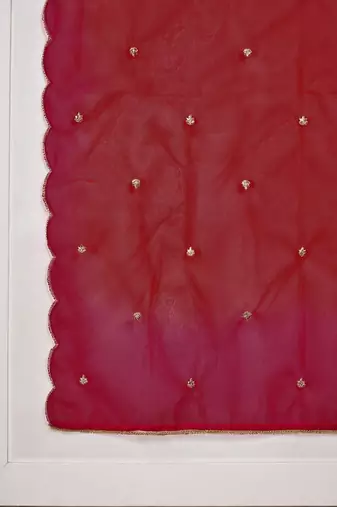 floral embroidered thread work straight kurta with sharara & dupatta