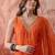 embroidered v-neck kurta & sharara kurta set
