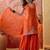 embroidered v-neck kurta & sharara kurta set