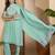 embroidered  round neck kurta & trousers kurta sets