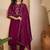 embroidered  round neck  kurta sets