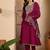 embroidered round neck kurta & trousers kurta sets