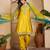 embroidered round neck  kurta trousers & dupatta