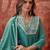 embroidered  v-neck kurta & trousers kurta sets
