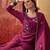 embroidered round neck straight kurta & trousers with dupatta