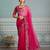 Ombre Pink clr Embroidery Cutwork saree with heavy work blouse