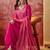 woven design v-neck kurta & trousers kurta set