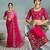 Ombre Pink clr Embroidery Cutwork saree with heavy work blouse