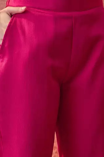 woven design v-neck kurta & trousers kurta set