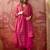 women lace embroidered v-neck kurta & trousers with dupatta