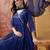 embroidered v-neck kurta & trousers kurta set