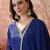 embroidered v-neck kurta & trousers kurta set