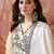 embroidered v-neck kurta trousers & dupatta