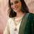 embroidered v-neck kurta & trousers with dupatta