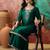 embroidered round neck kurta & palazzos kurta set