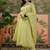 embroidered v-neck kurta & trousers with dupatta