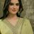 embroidered v-neck kurta & trousers with dupatta