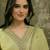 embroidered v-neck kurta & trousers with dupatta