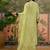 embroidered v-neck kurta & trousers with dupatta