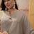 embroidered round-neck kurta & trousers with dupatta